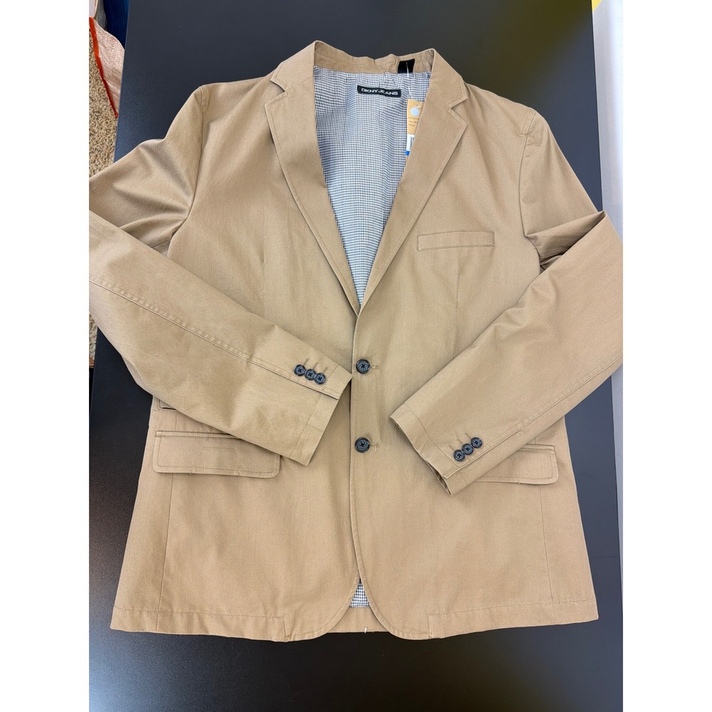 DKNY Jeans Mens Brown Cotton 2 Button Sport Coat Blazer XL Sporty Lightweight - Picture 3 of 14